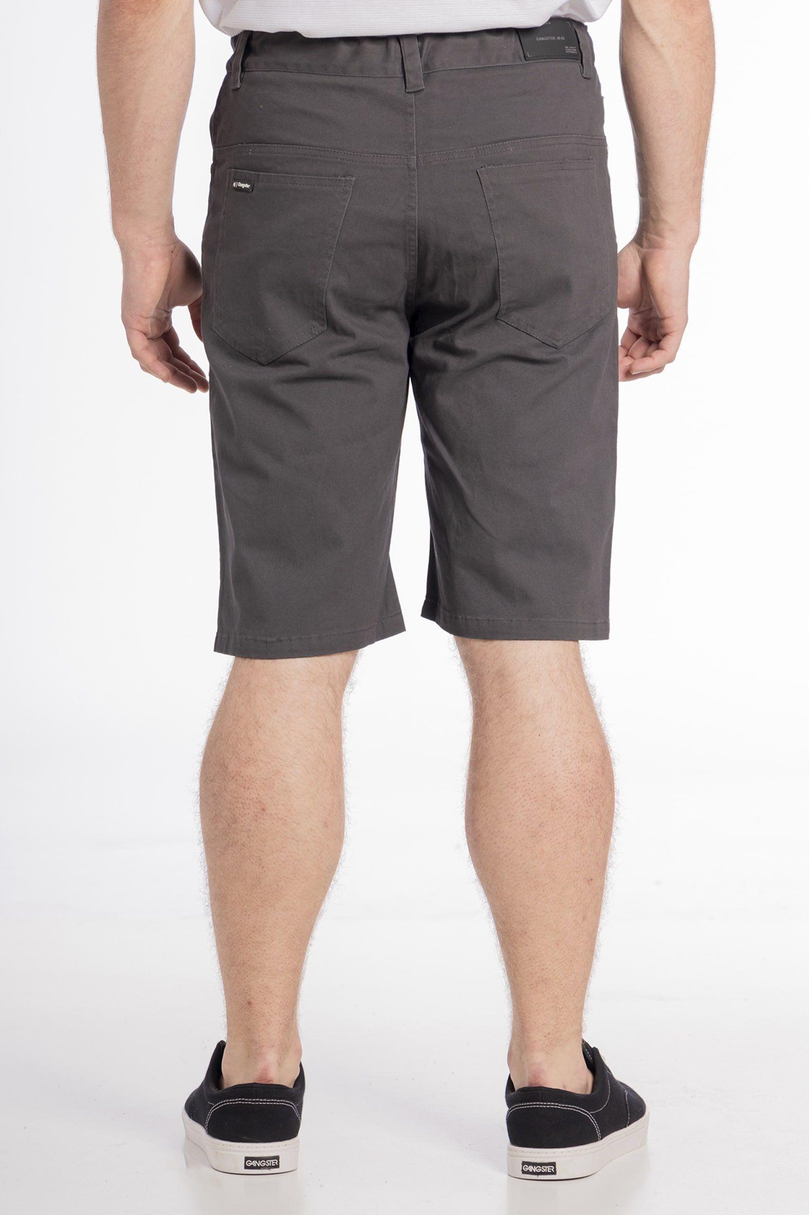Short Canvas Bermudas Knee Gris Gangster-2