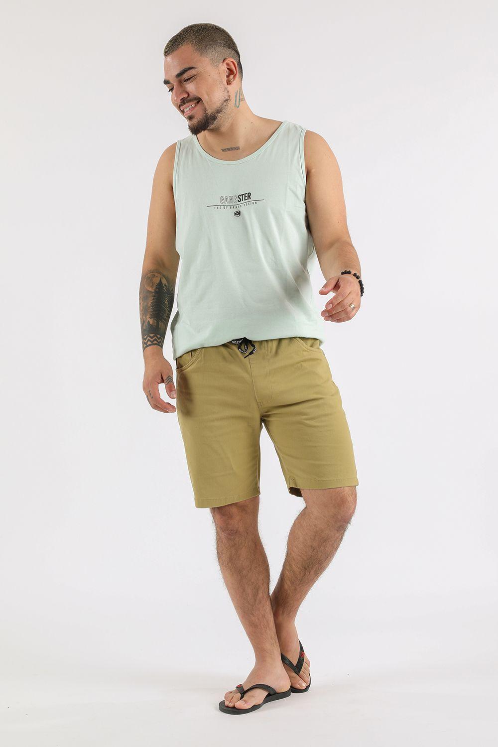 Short Canvas Liso Kaki Gangster-3