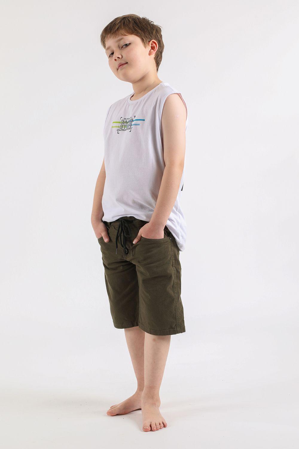 Teen Short Canvas Frontcord Verde Gangster-3