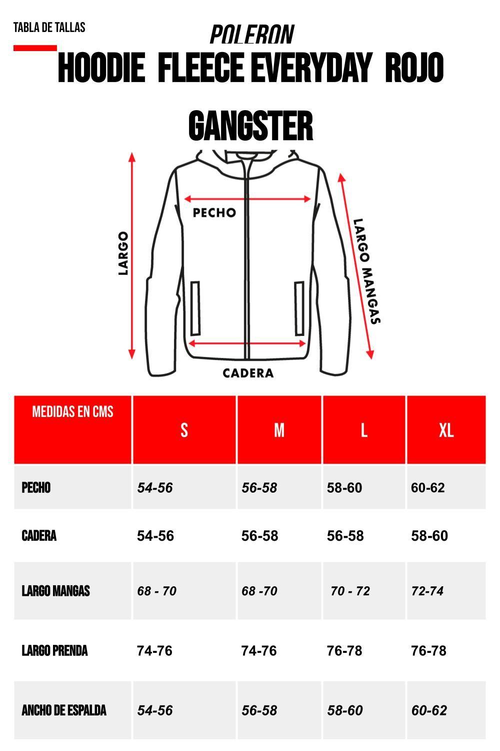 Polerón Hoodie Fleece Everyday Rojo Gangster-5