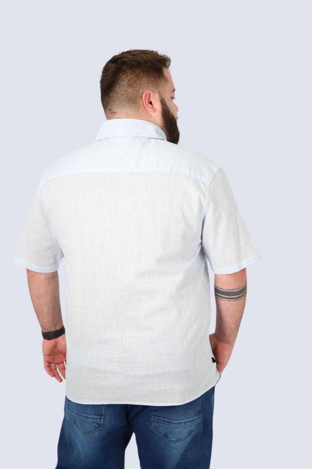 Plus Camisa Mc Algodón Pina Celeste Gangster-1