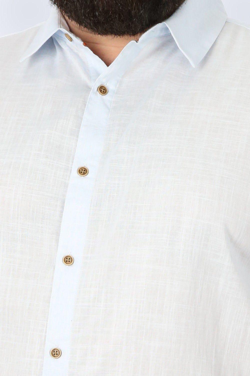 Plus Camisa Mc Algodón Pina Celeste Gangster-2