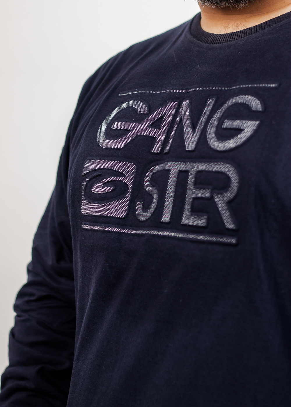 Plus Polera Manga Larga Hope Azul Marino Gangster-2
