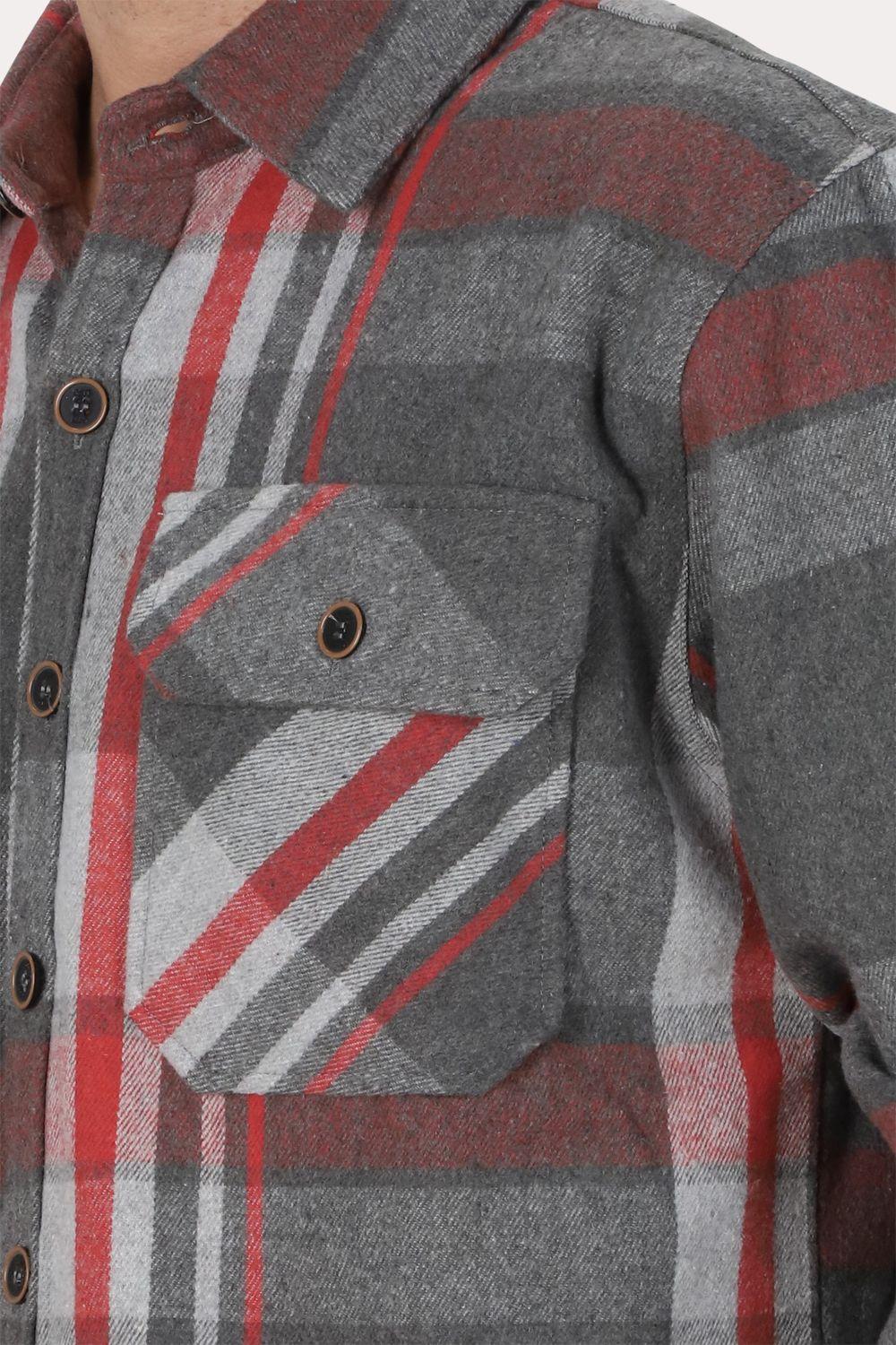 Chaqueta Overshirt Franela Ruston Gris Gangster-2