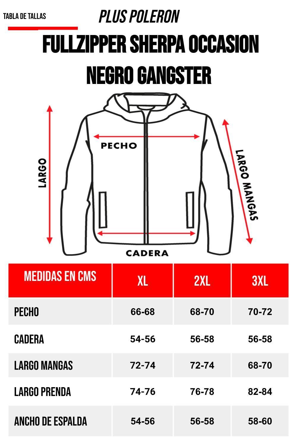 Plus Polerón Full Zipper Sherpa Tracker Negro Gangster-5