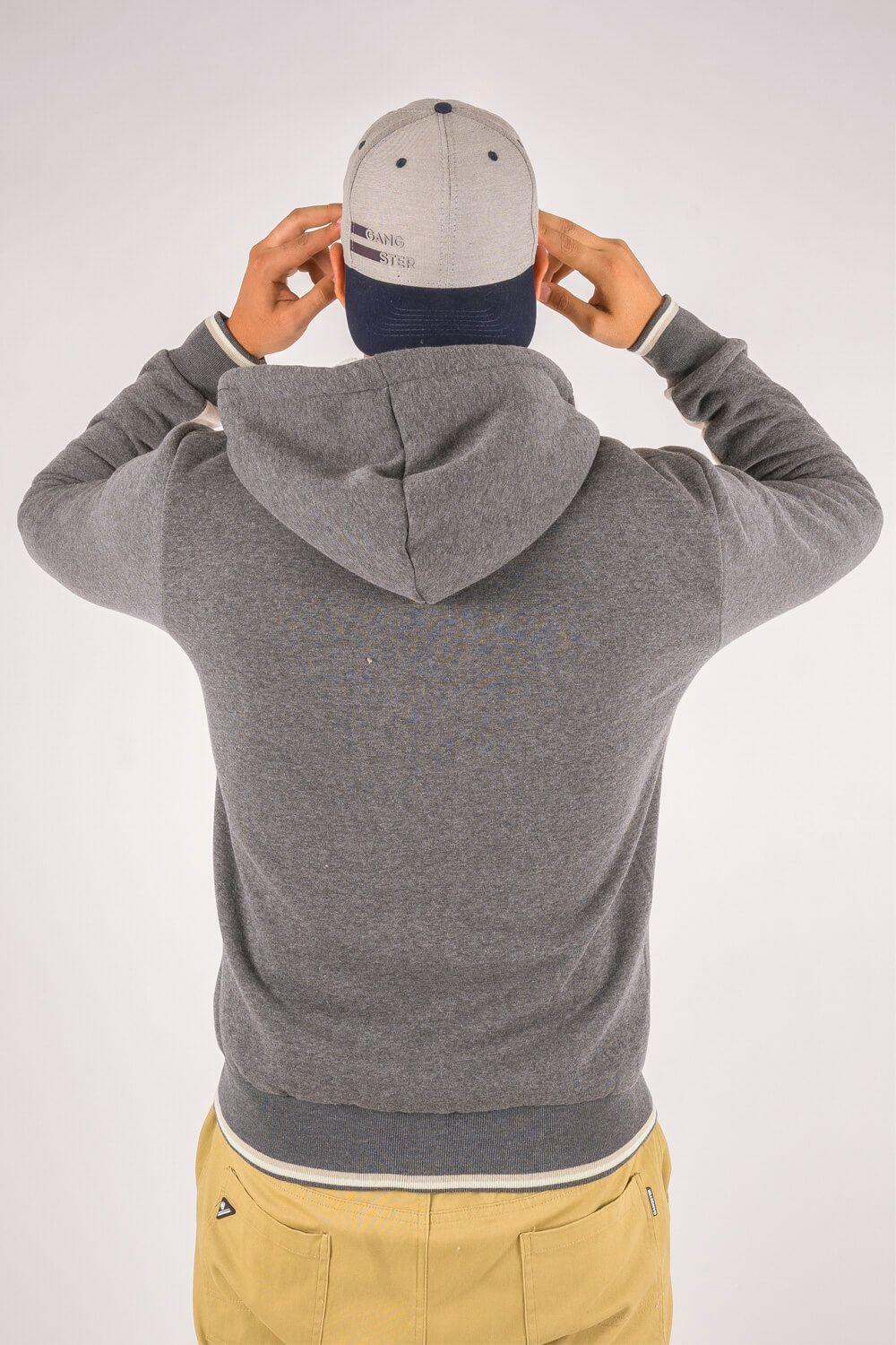 Polerón Full Zipper Fleece Cord Gris Gangster-1