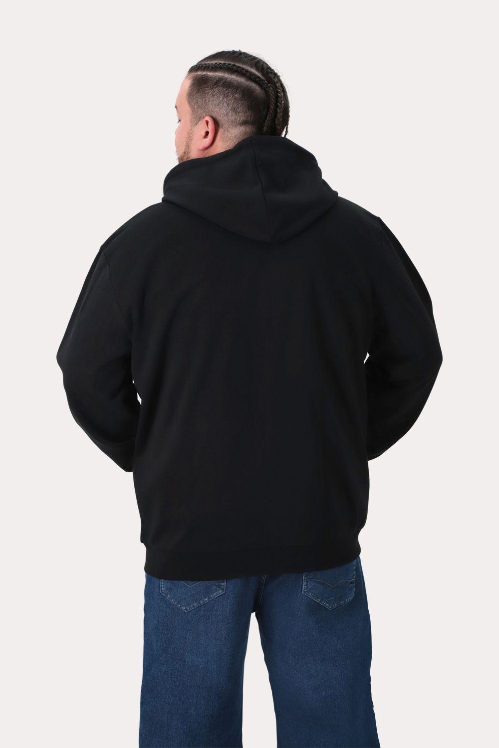 Plus Poleron Fullziper Fleece Logan Negro-1