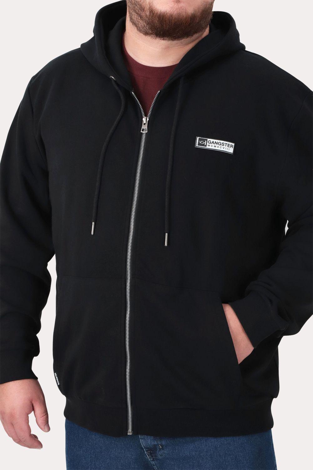 Plus Poleron Fullziper Fleece Logan Negro-2