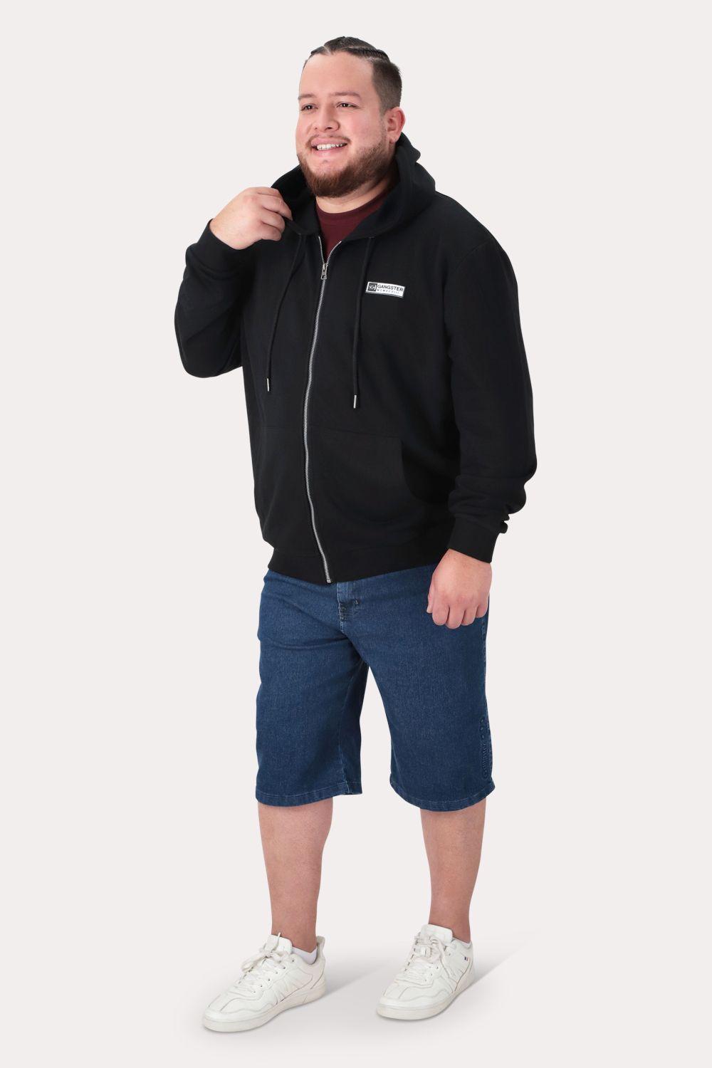 Plus Poleron Fullziper Fleece Logan Negro-3