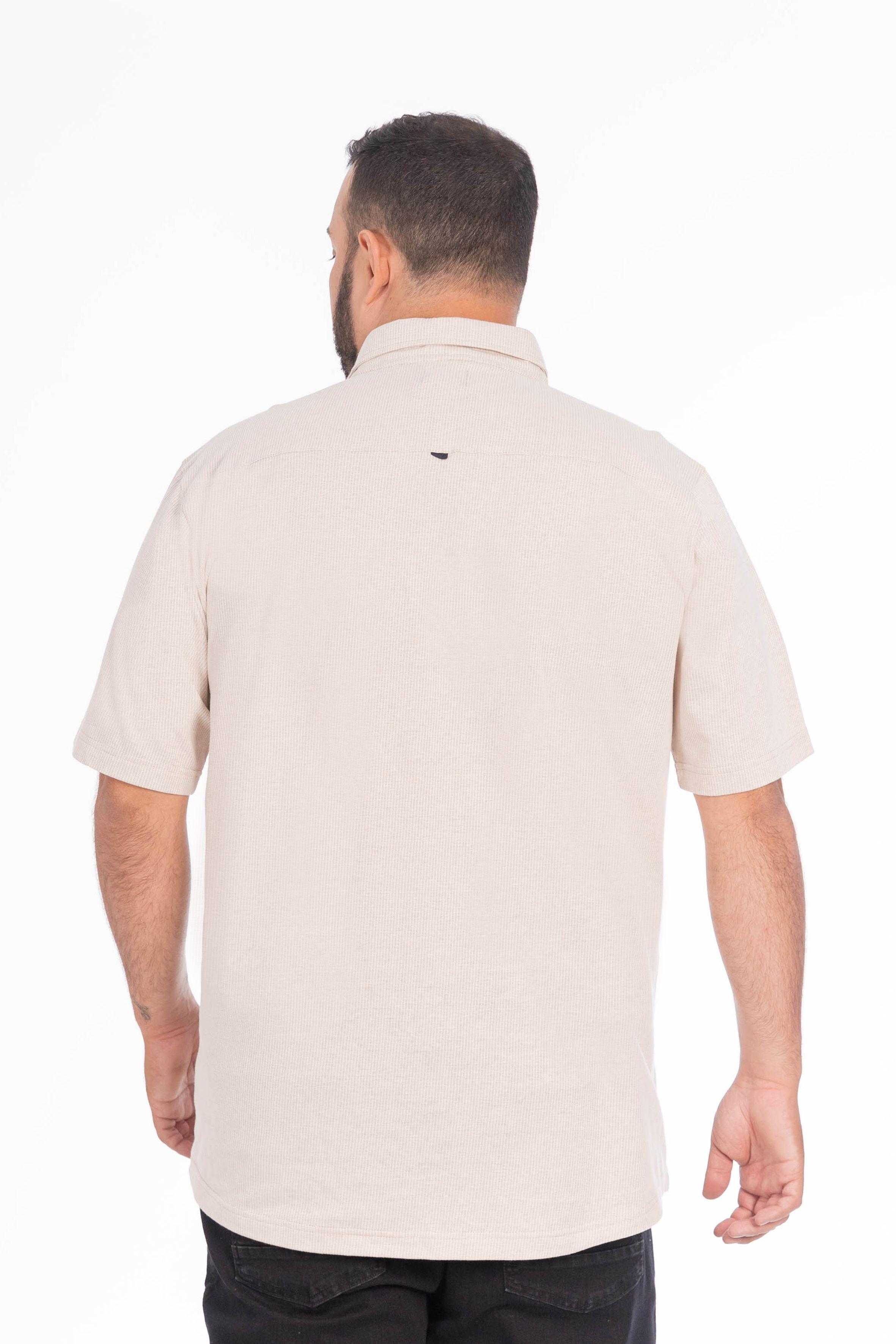 Plus Camisa Camisa Textura Berri Beige-1
