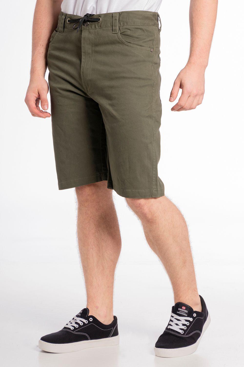 Short Canvas Bermudas Knee Verde Gangster-1