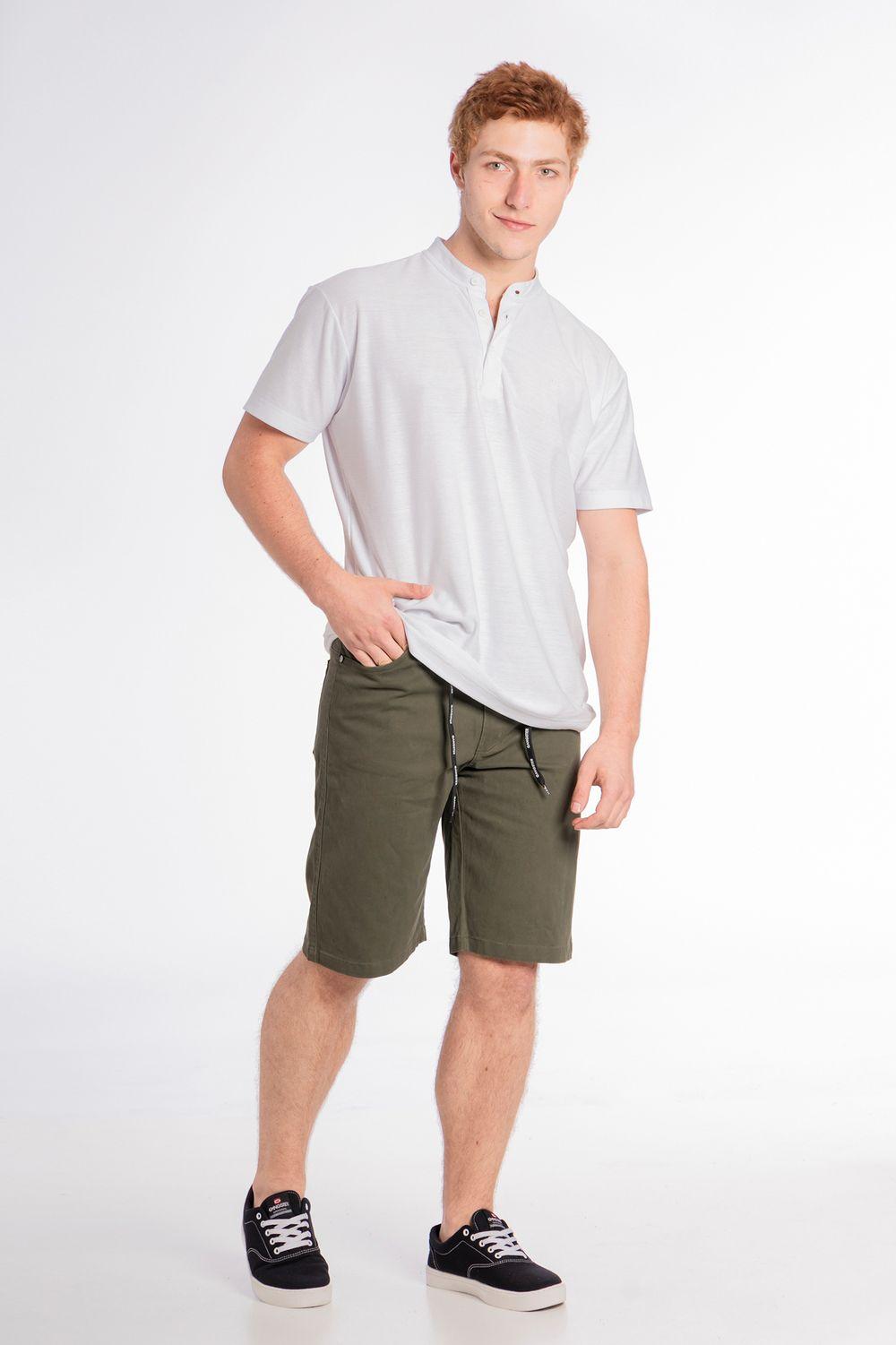Short Canvas Bermudas Knee Verde Gangster-4