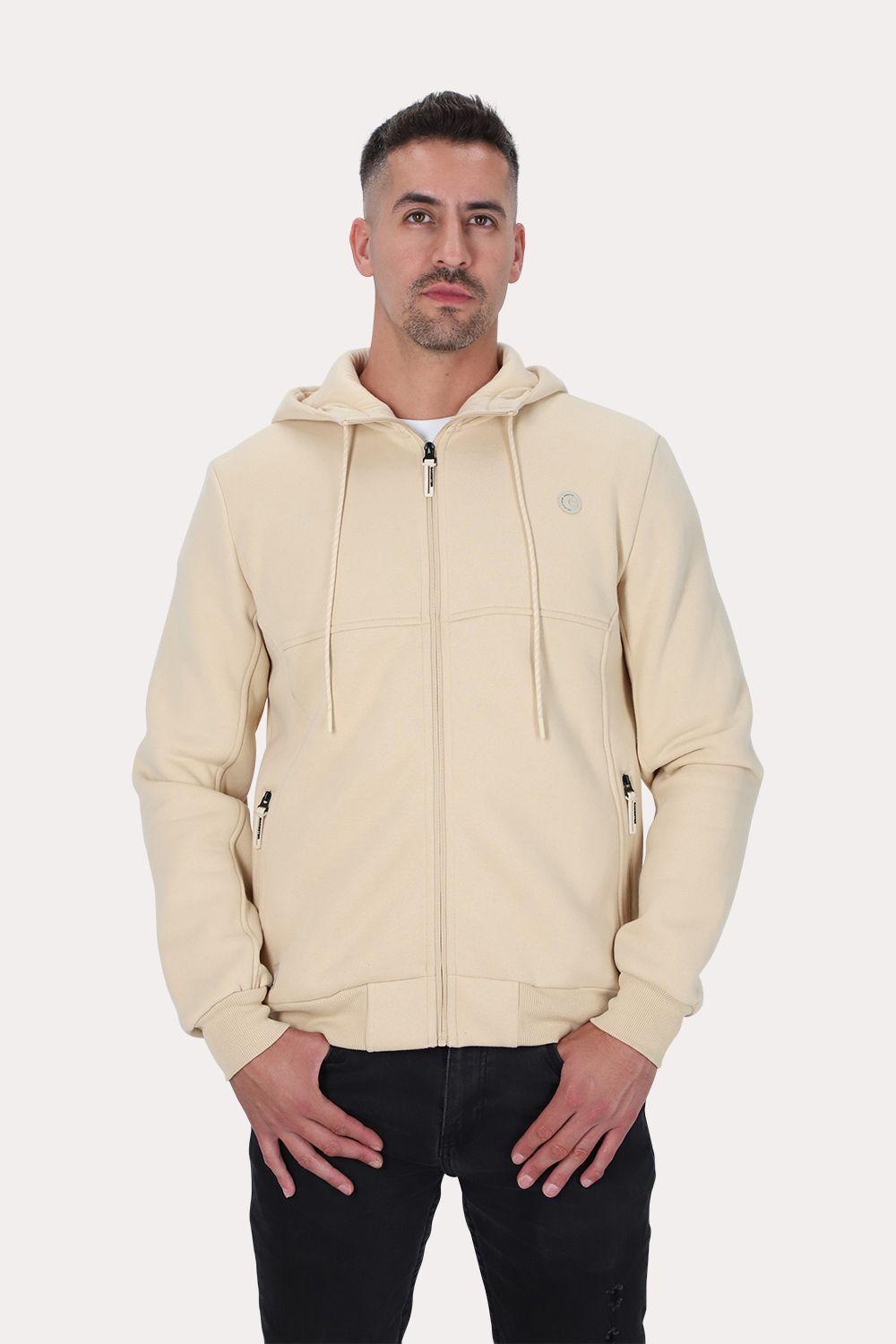 Poleron Full Zipper Fleece Daily Beige Gangster-0
