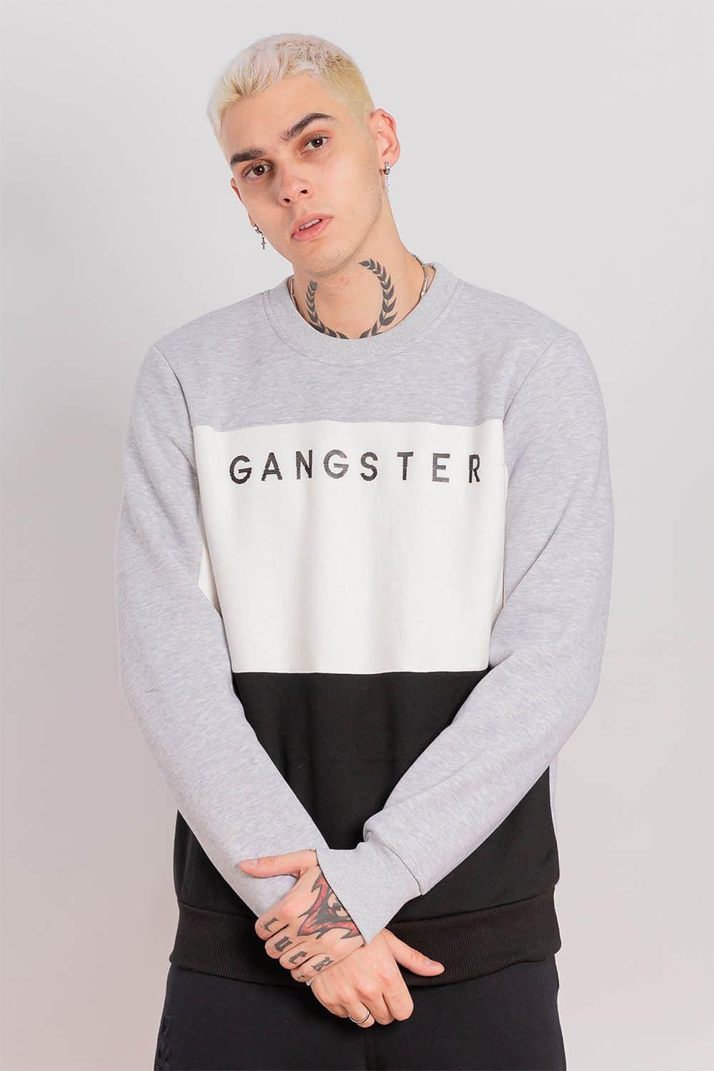Polerón Crew Fleece Fundamental Gris Gangster-0