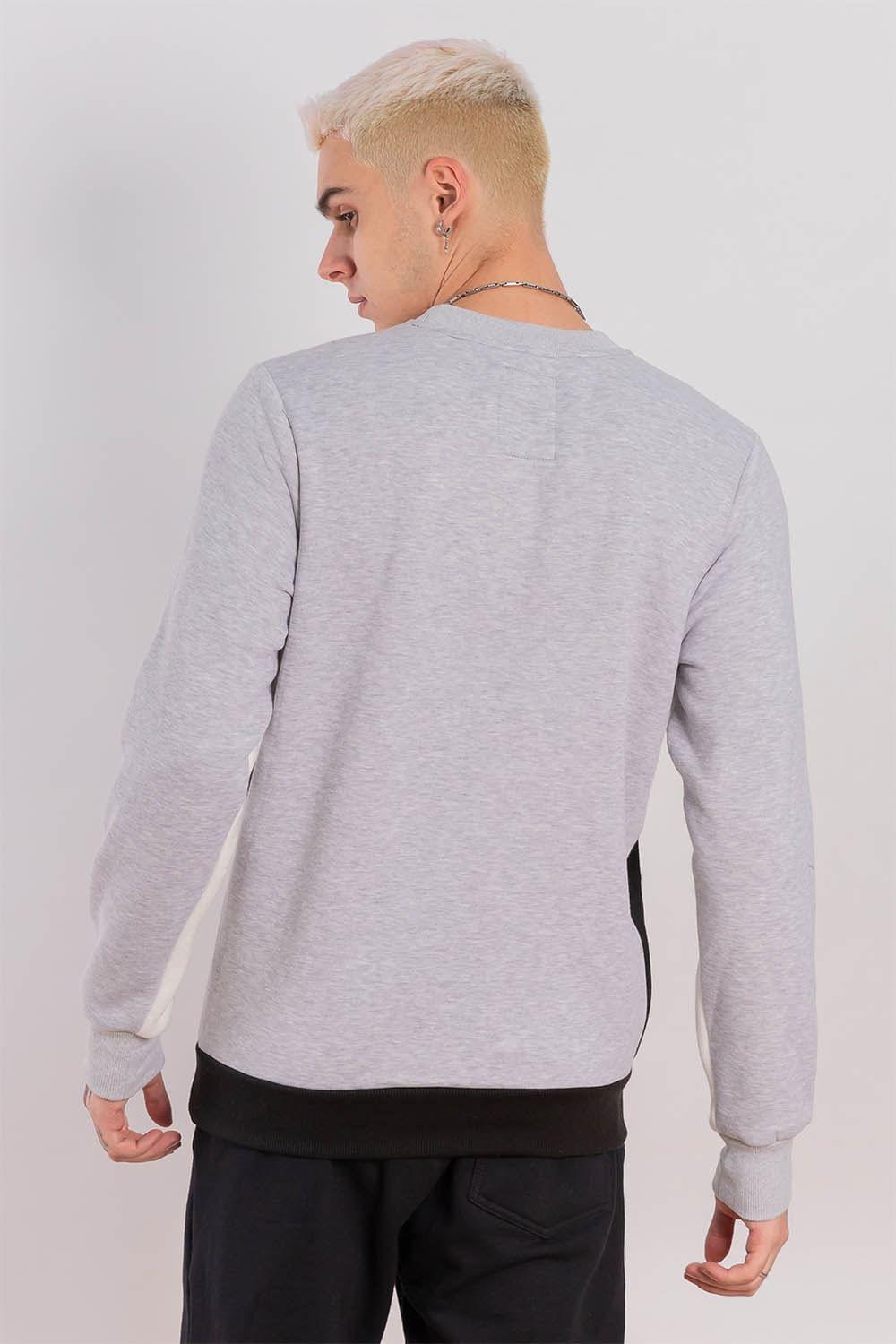 Polerón Crew Fleece Fundamental Gris Gangster-2