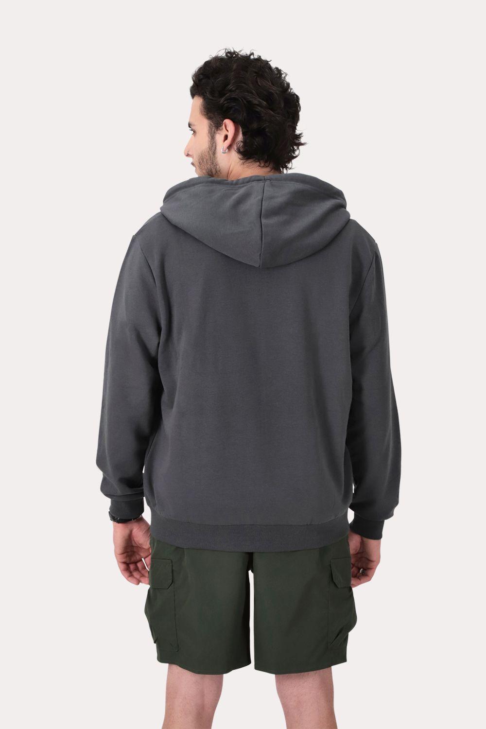 Poleron Full Zipper Fleece Loop Gris-1