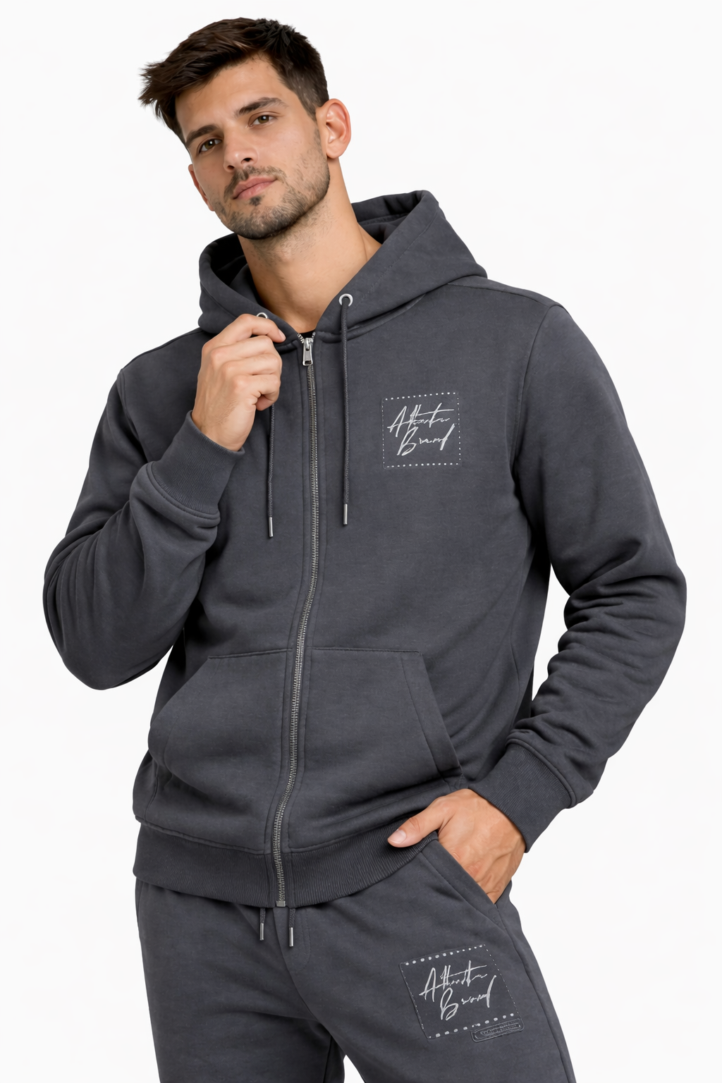 Poleron Fullzipper Unit Grafito-0