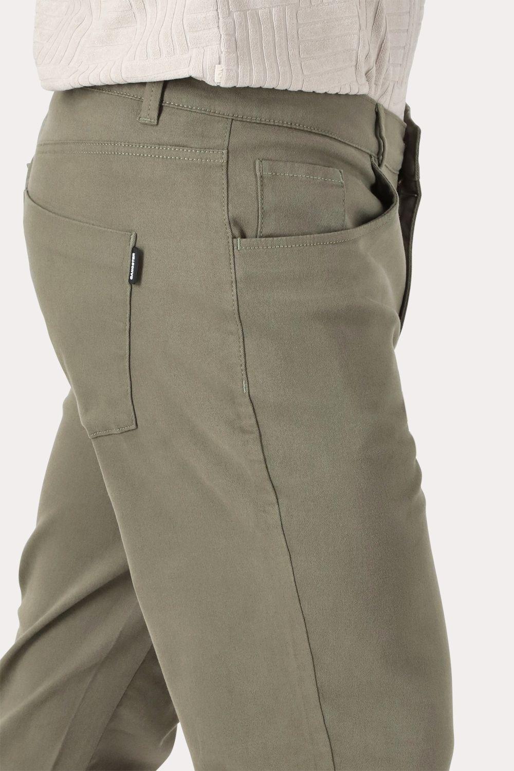 Plus Pantalon Canvas Liso Keele Verde Militar-2