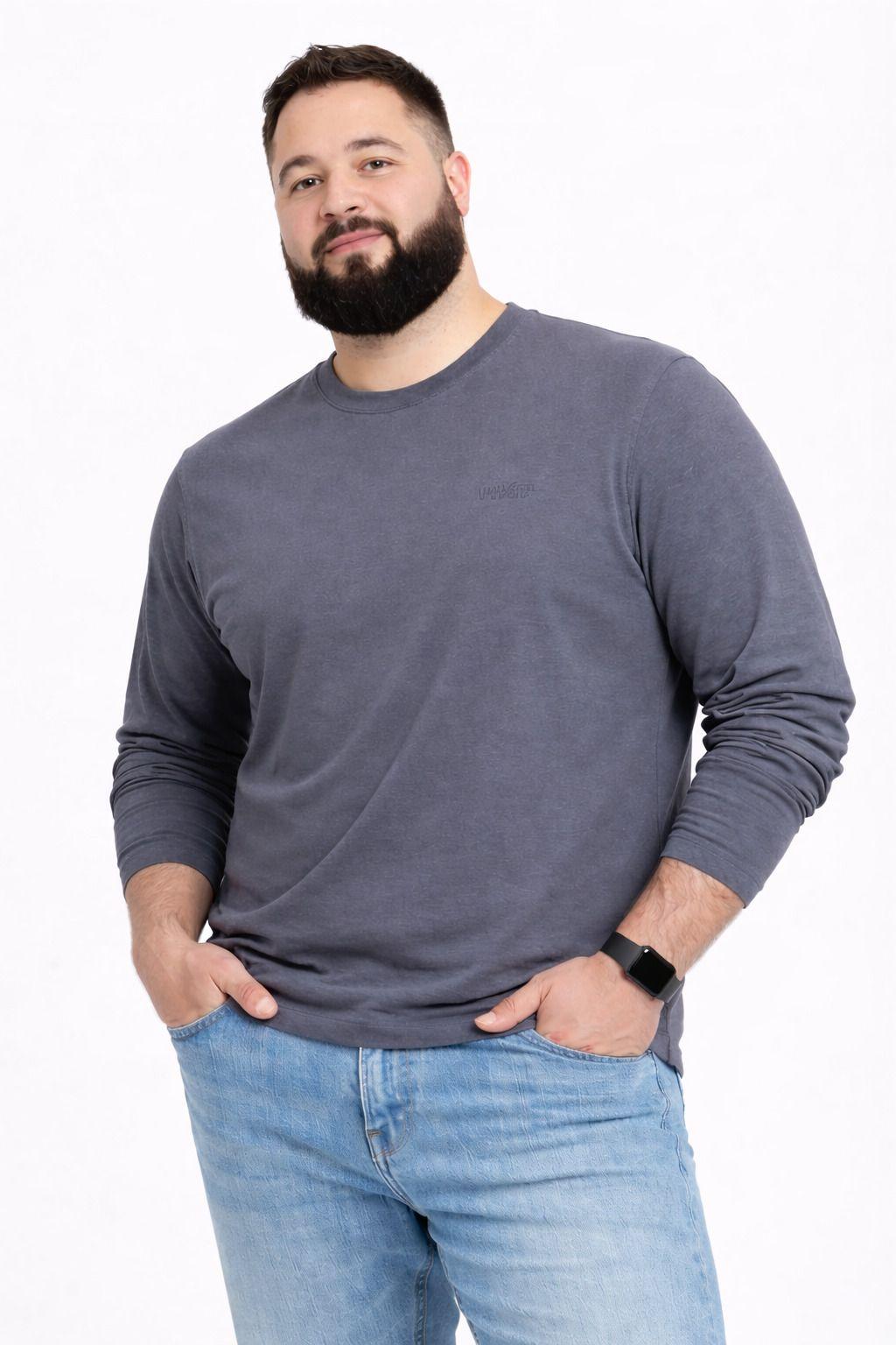 Plus Polera ML Field Gris-0