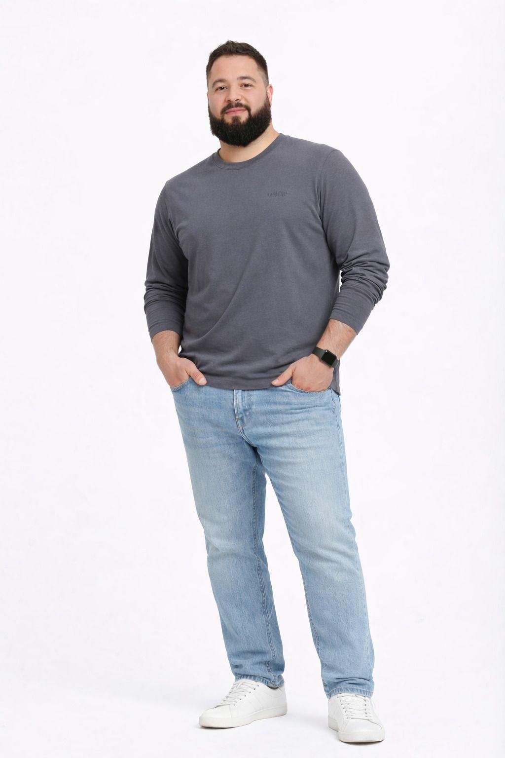 Plus Polera ML Field Gris-3