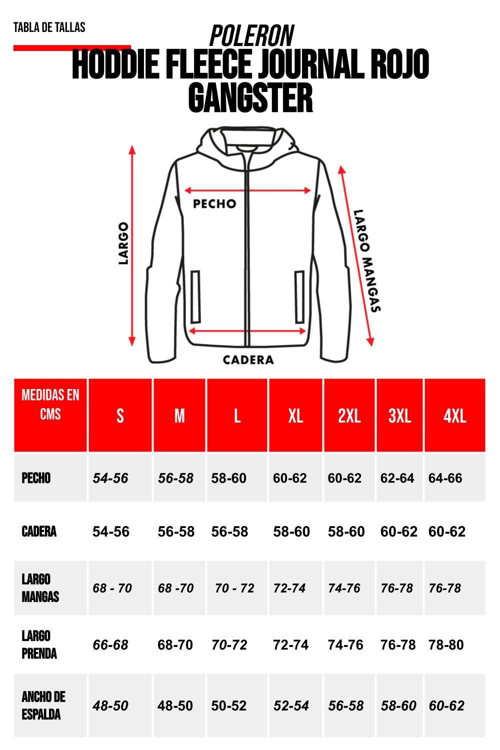 Polerón Hoodie Fleece Journal Rojo Gangster-5