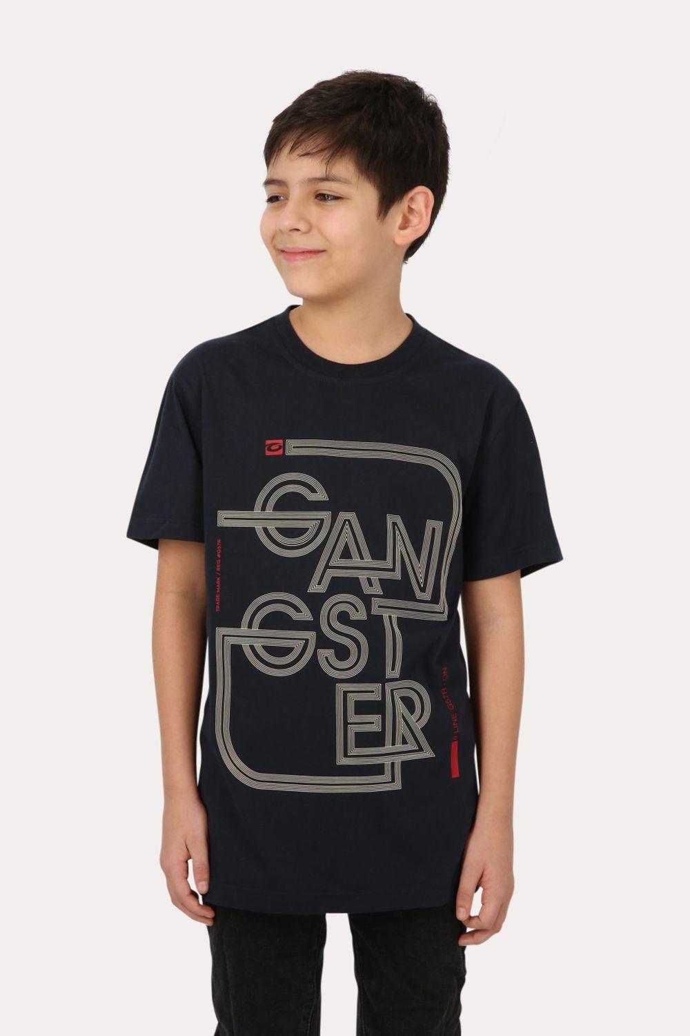 Teen Polera Mc Básica  Atalaia Azul Gangster-0
