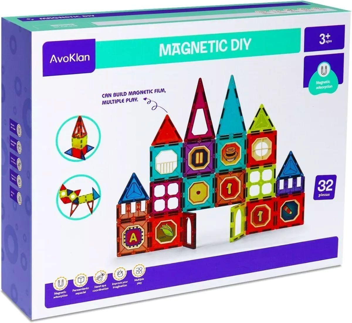 Juguete Magnético Magnetic Diy Blocks 32 Piezas-2