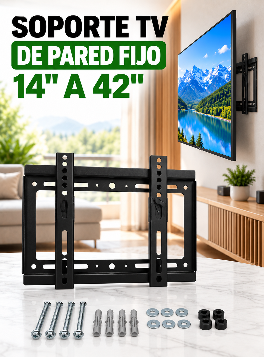 Soporte Tv Pared Fijo 14 A 42 Pulgadas Led Lcd Universal-1