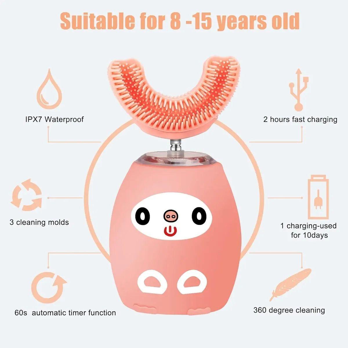 Cepillo Dental 360 Ultrasónico Limpiador Dientes Para Niños-3