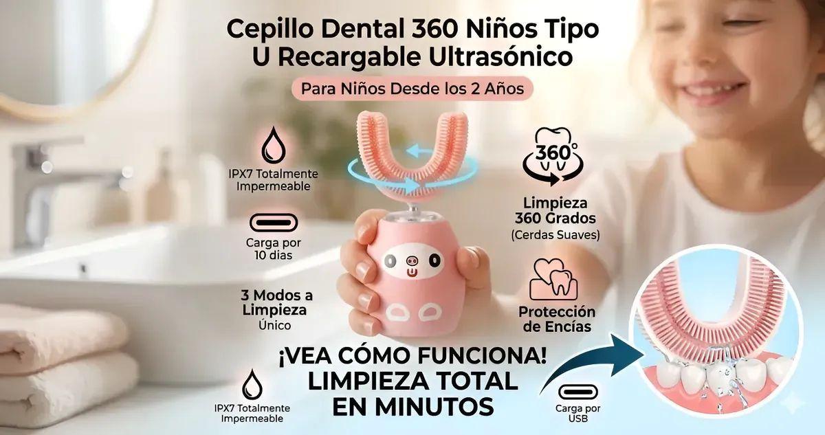 Cepillo Dental 360 Ultrasónico Limpiador Dientes Para Niños-5