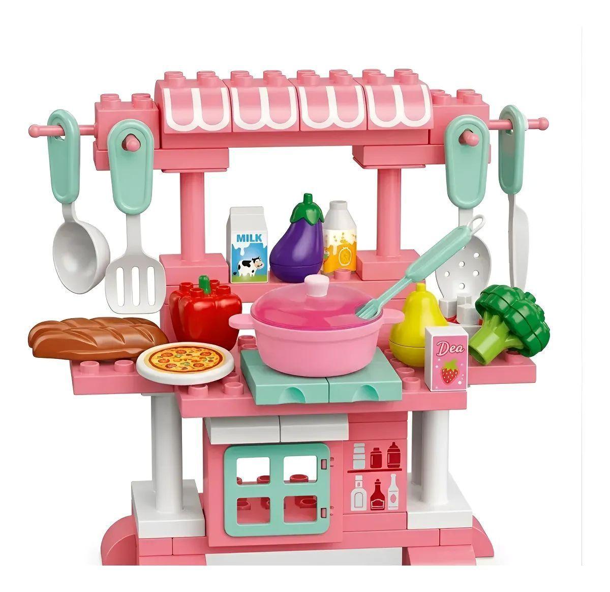 Cocina De Juguete Didáctica Bloques De Construcción 78 Pzs-5