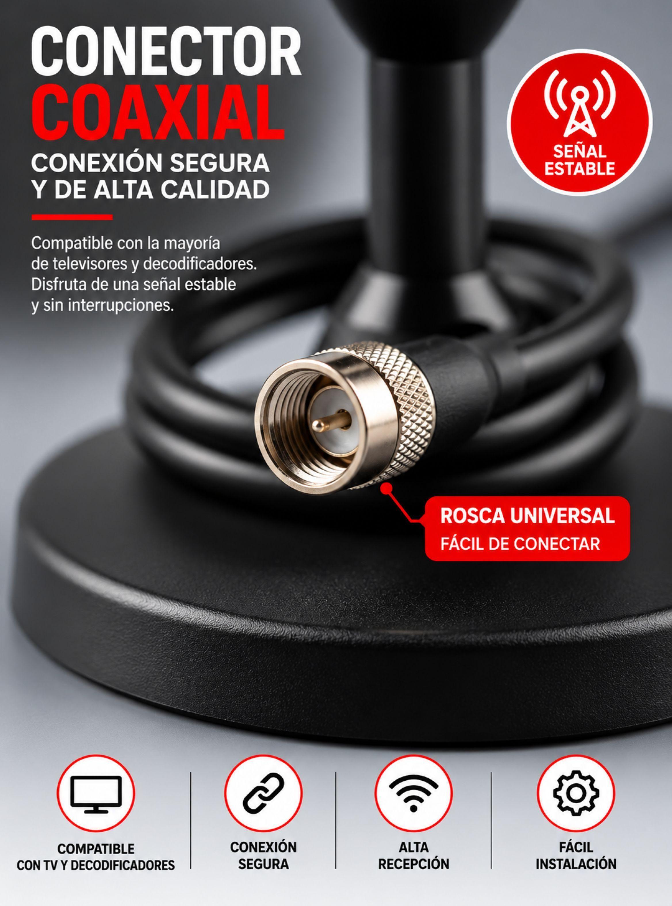 Antena Tv Digital Hd Vhf Uhf Dvb t t2 Con Cable Coaxial-1