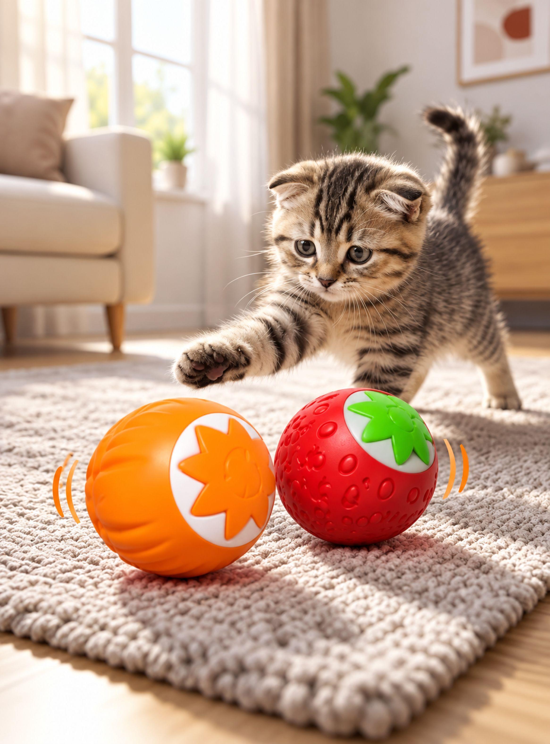 Pelota Interactiva Autom tica Para Gatos Juguete Inteligente-2