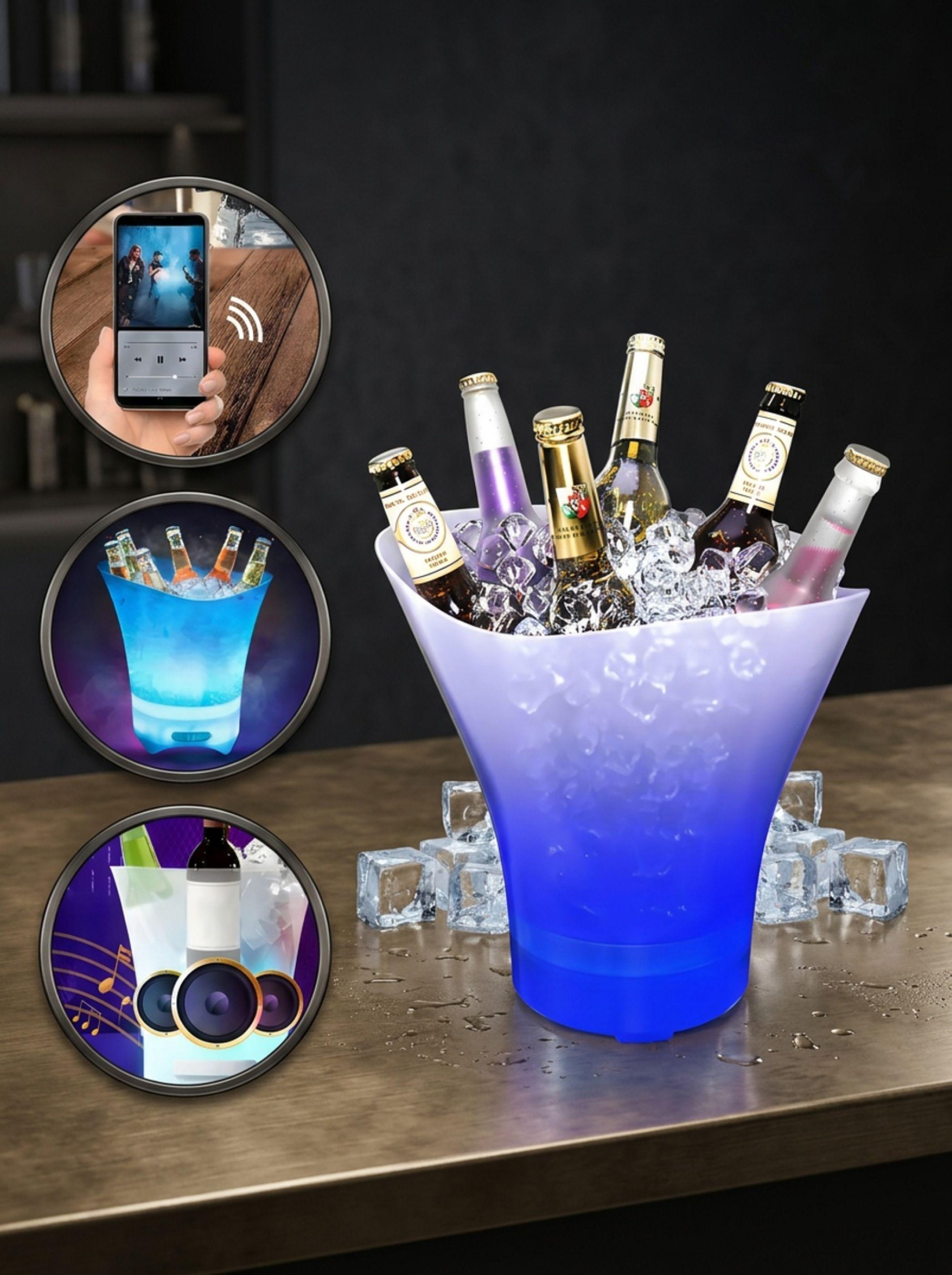 Hielera Parlante Bluetooth 7l Led Rgb Recargable Fiestas-2