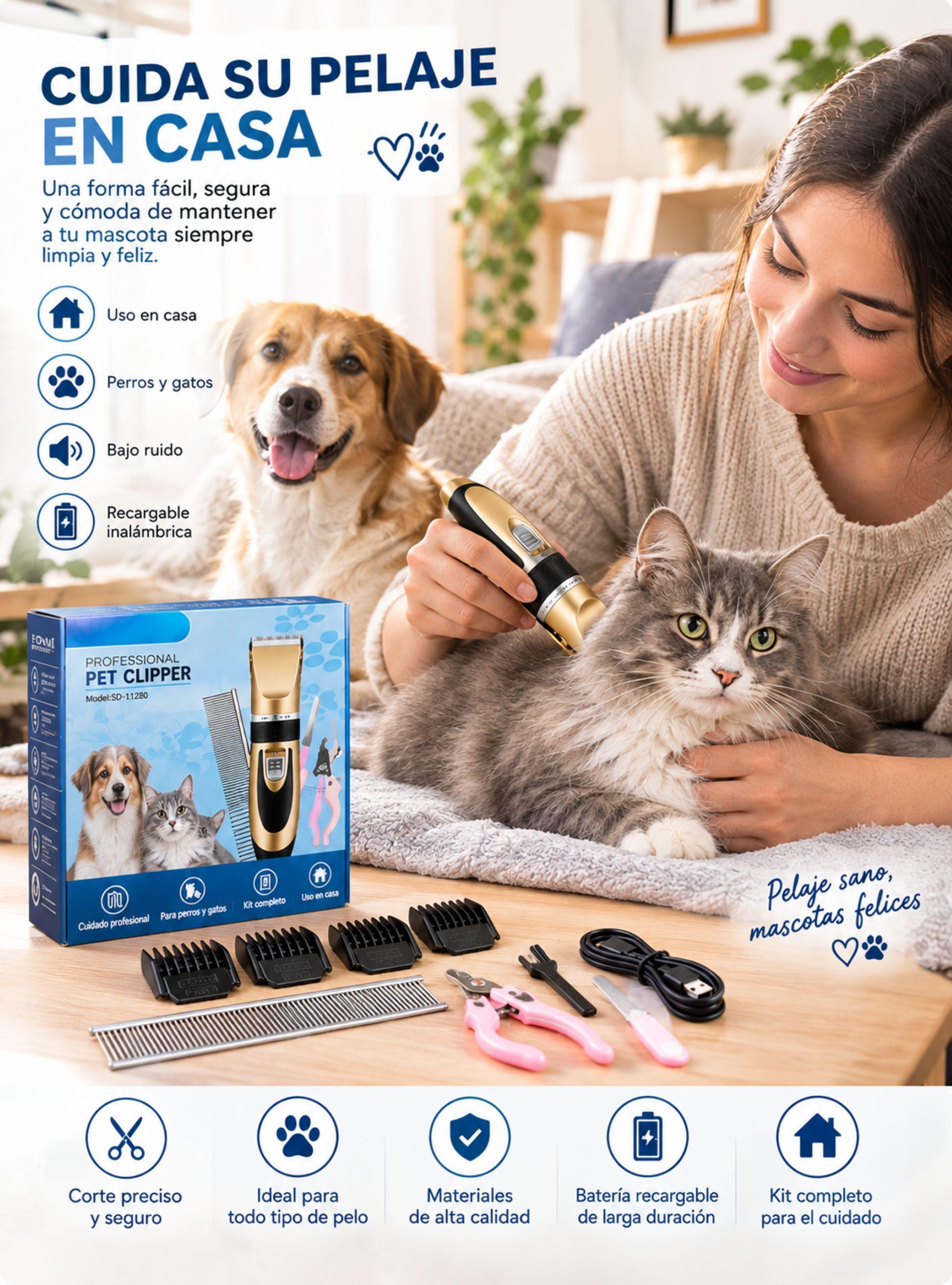 Maquina Cortapelo Para Perros Y Gatos Profesional Recargable-6