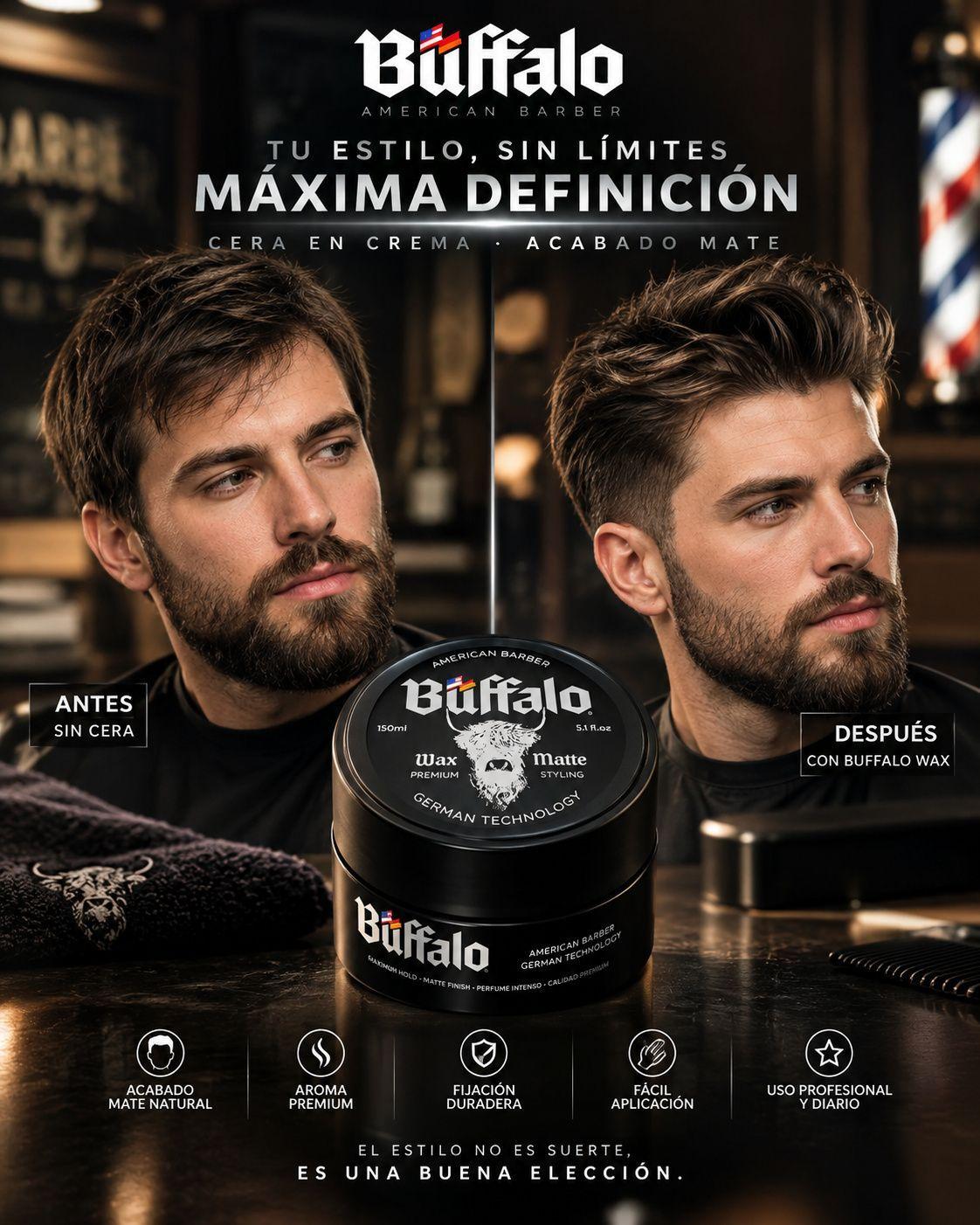 Cera Para Pelo Buffalo American Barber Matte 150ml-3