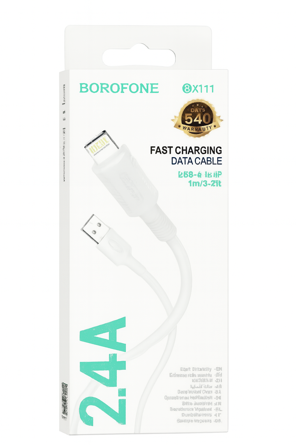 Cable Carga Usb-c A Lightning De Carga Rápida 27w - Bx111 1Mt. Blanco-1