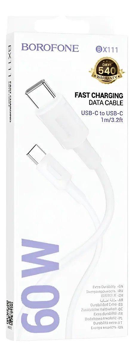 Cable Carga Rapida y Datos USB-C A USB-C De 60W 1Mt. Blanco-0