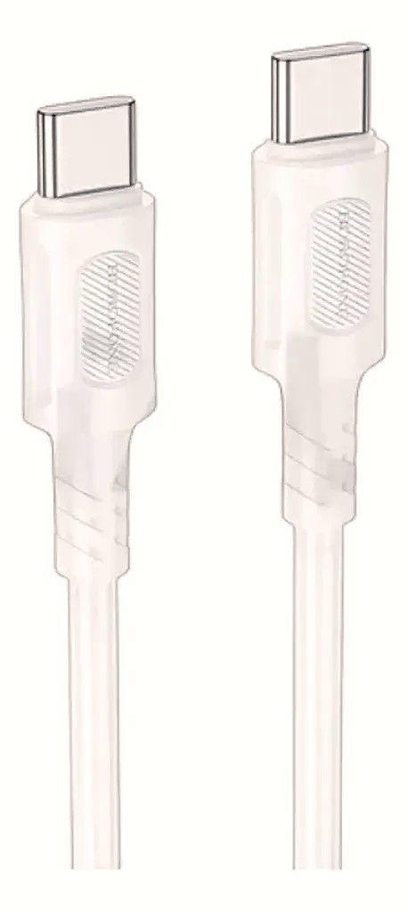 Cable Carga Rapida y Datos USB-C A USB-C De 60W 1Mt. Blanco-1