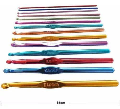 Set De 14 Crochet Palillos Metalicos (2 A 10mm)-2
