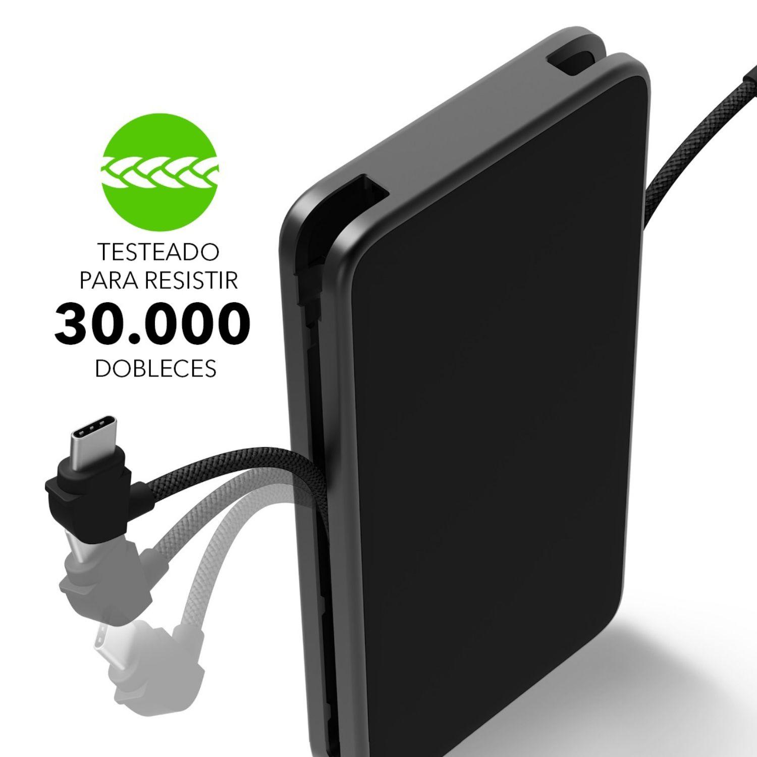Batería externa 10.000 mAh con USB-C Lightning 30W Negra-7