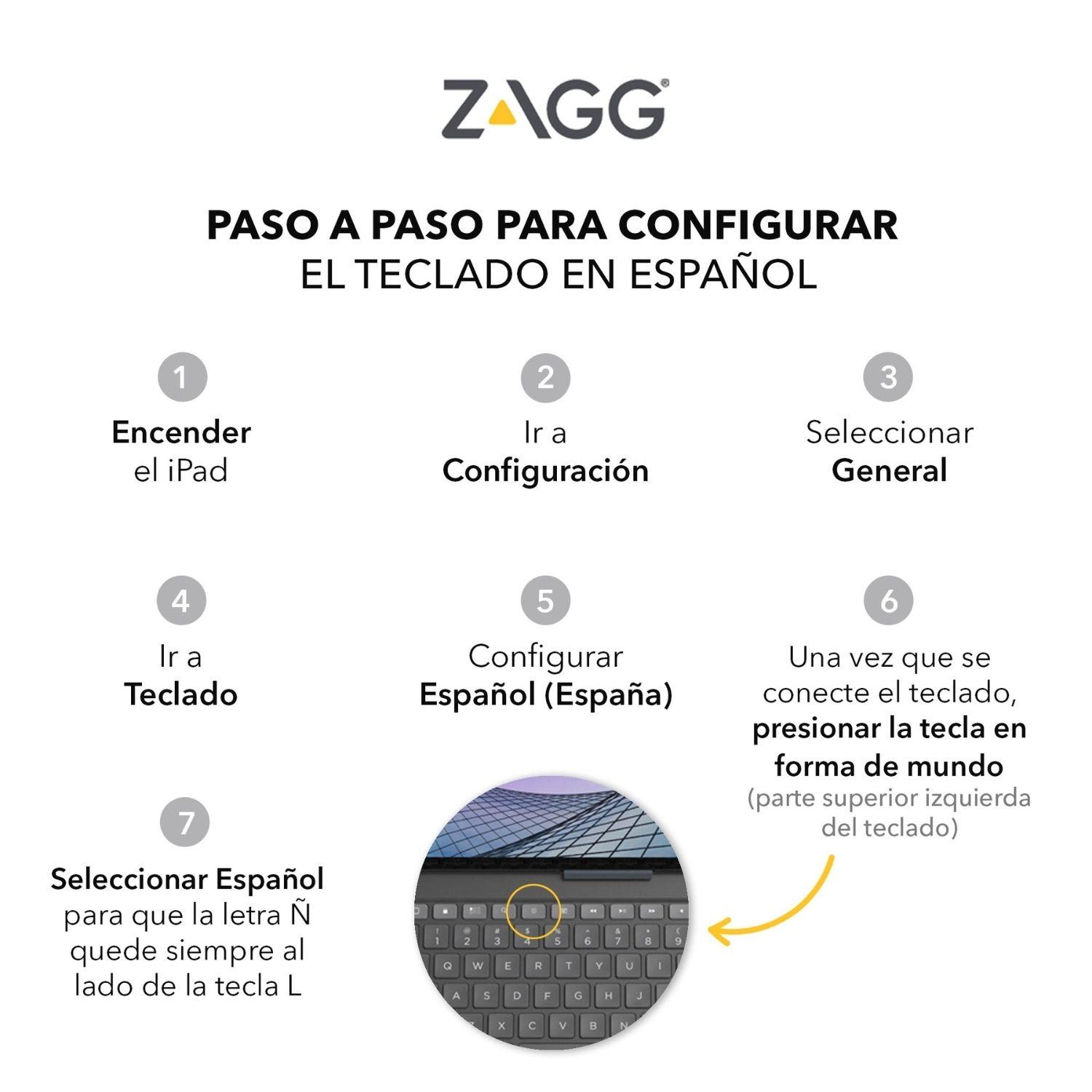 Funda Con Teclado Pro Keys Para iPad 10.2 Zagg-5