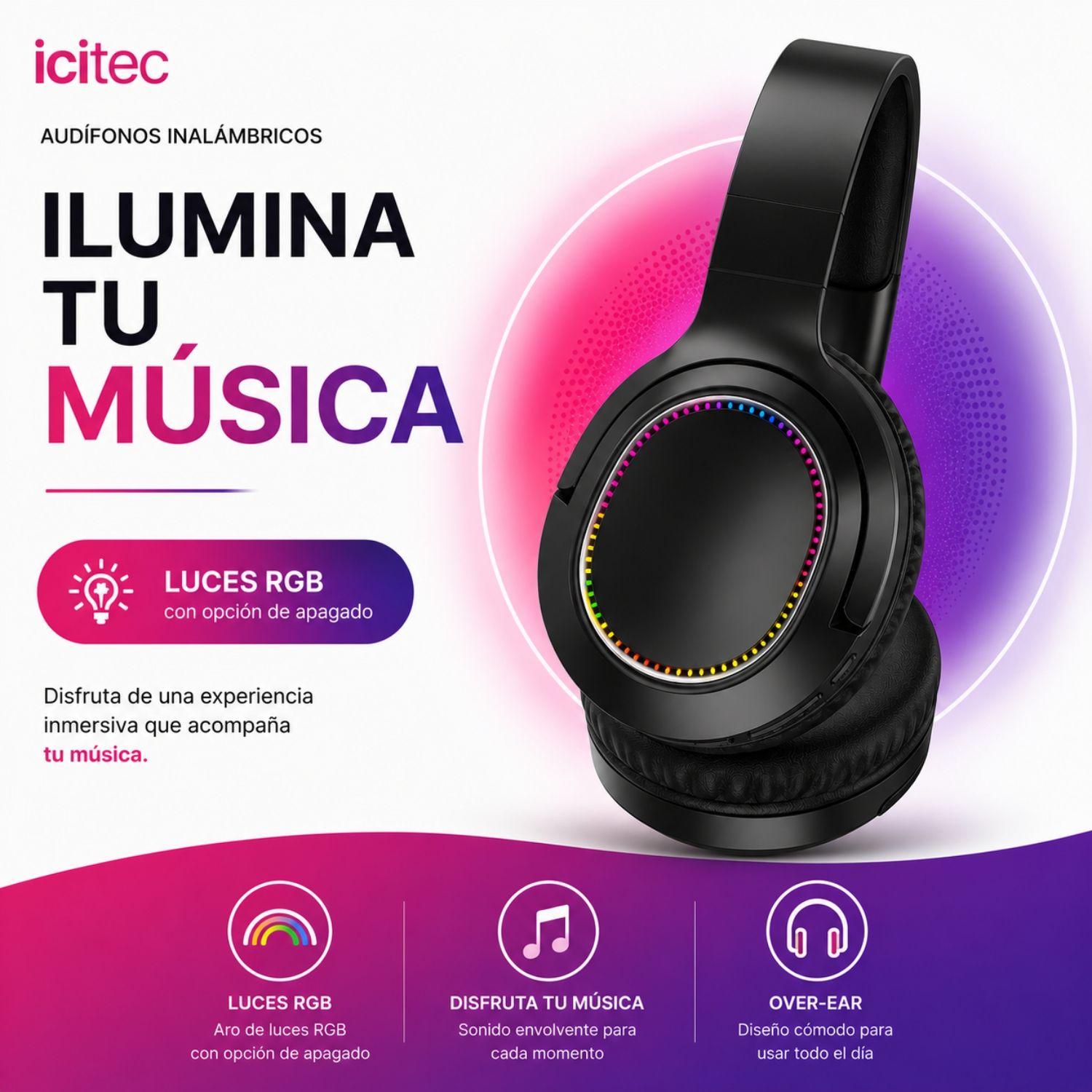 Audífonos Icitec EQU con Luz RGB-2
