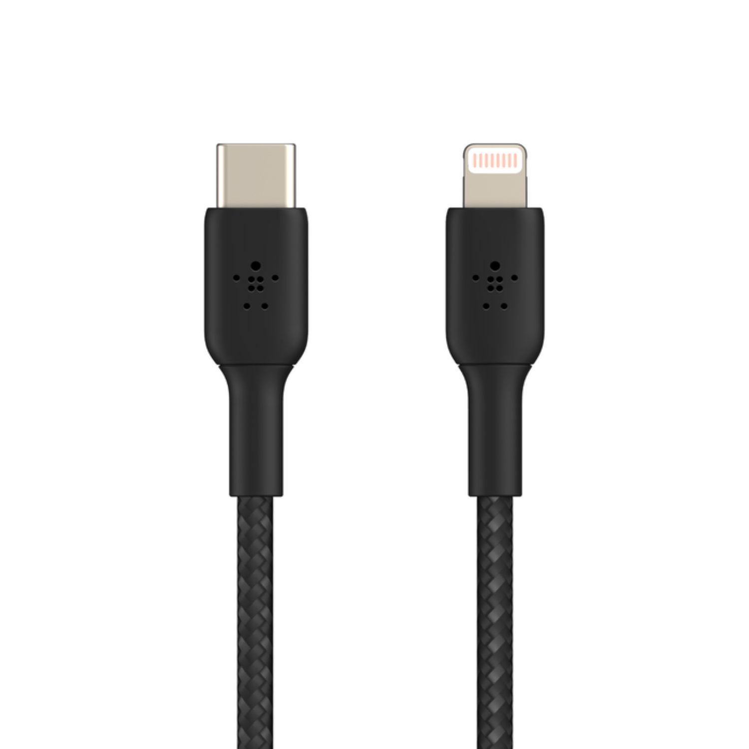 Cable trenzado USB-C a Lightning BOOST CHARGE (1 m, negro)-0