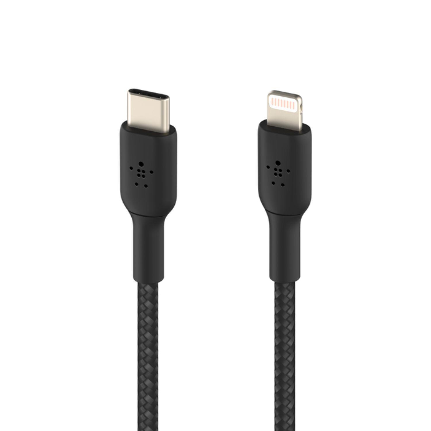 Cable trenzado USB-C a Lightning BOOST CHARGE (1 m, negro)-1