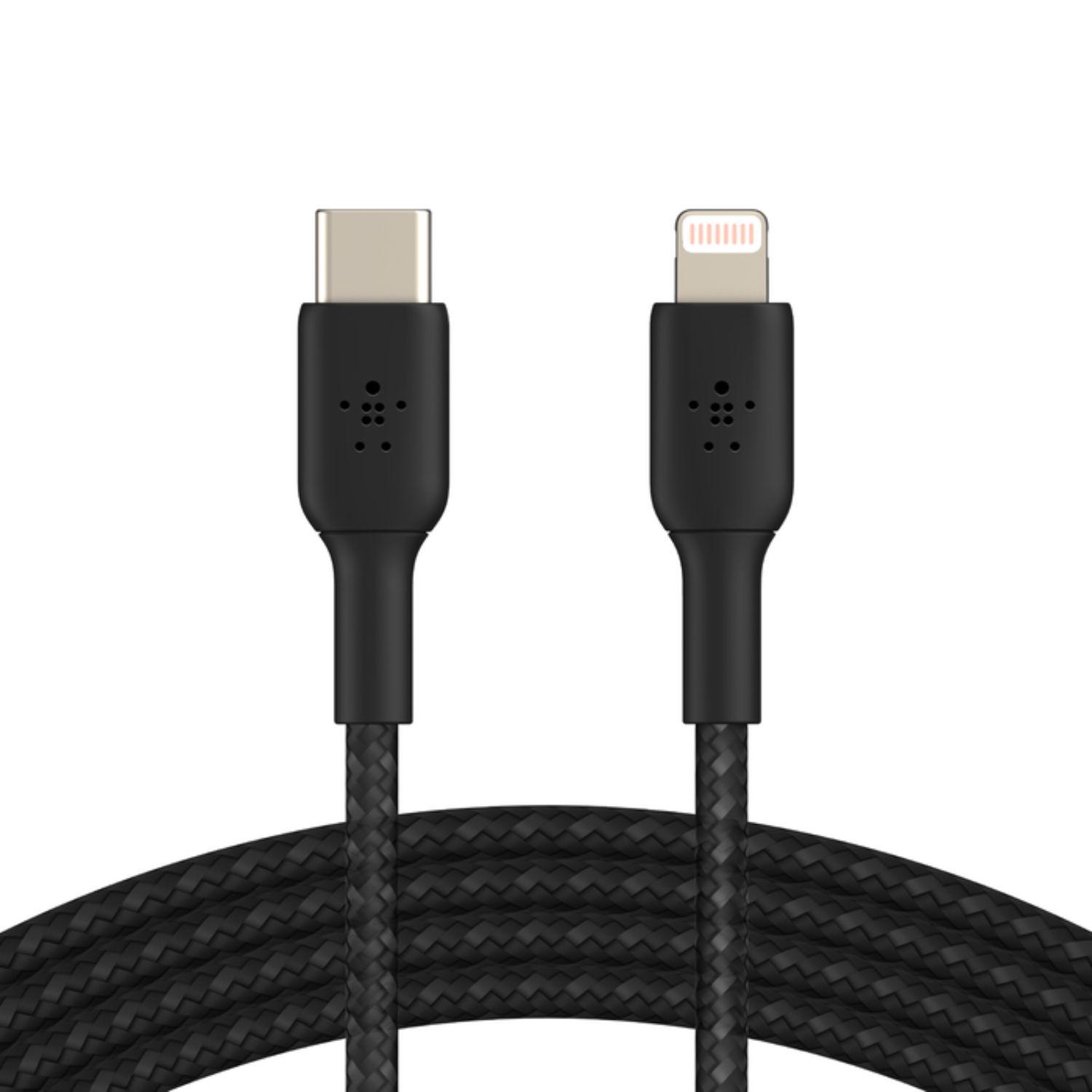 Cable trenzado USB-C a Lightning BOOST CHARGE (1 m, negro)-2