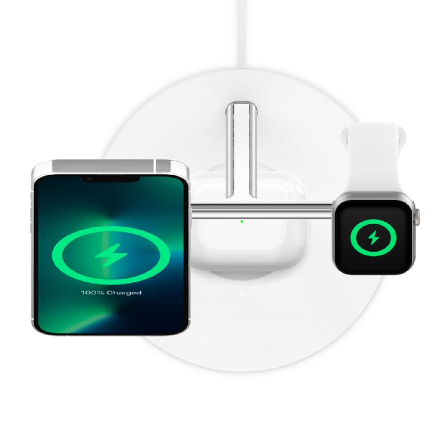 Cargador 3-1 BoostCharge MagSafe 15W Belkin Blanco-4