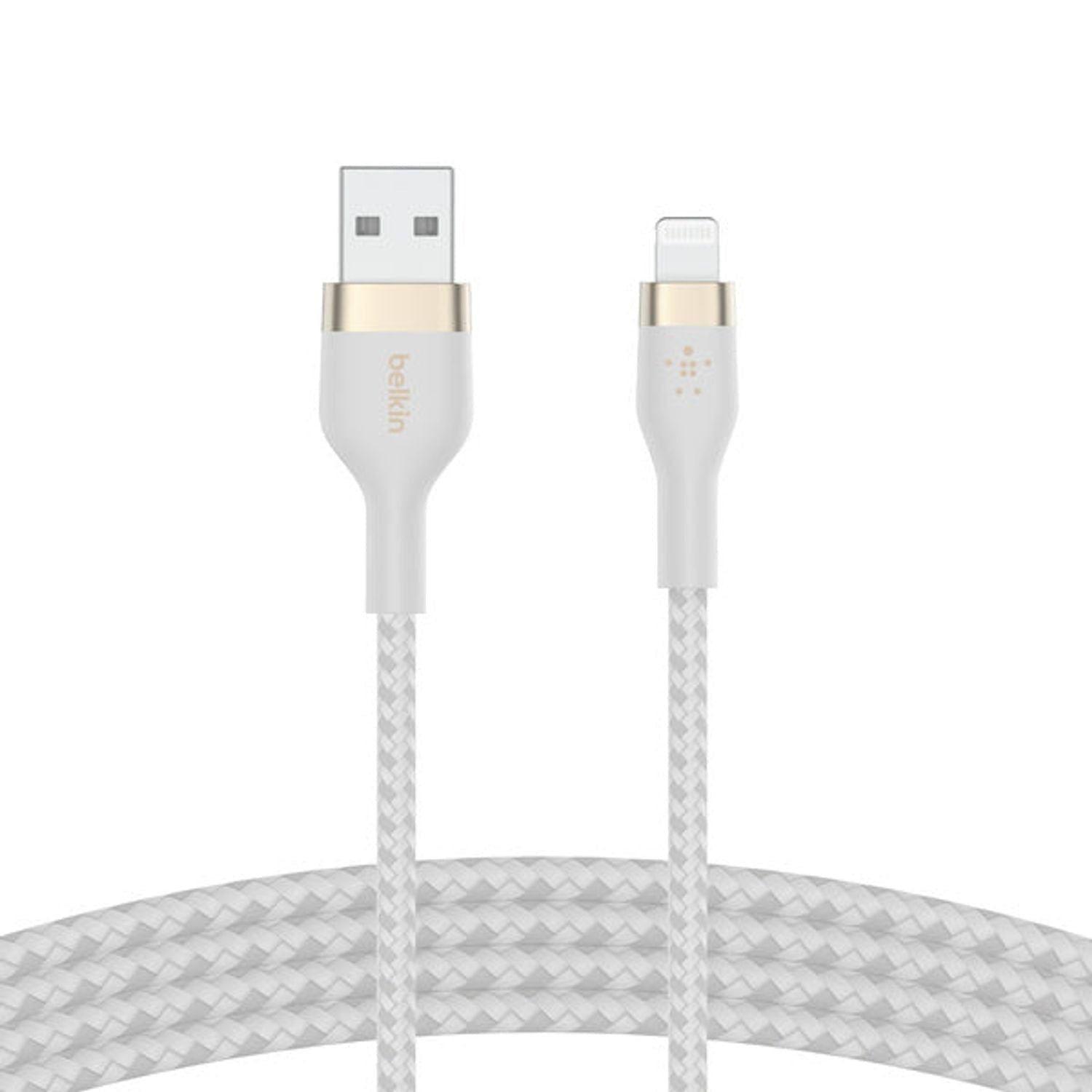 Cable Usb-a A Ligthing 1mt  Pro Flex Belkin Blanco-1
