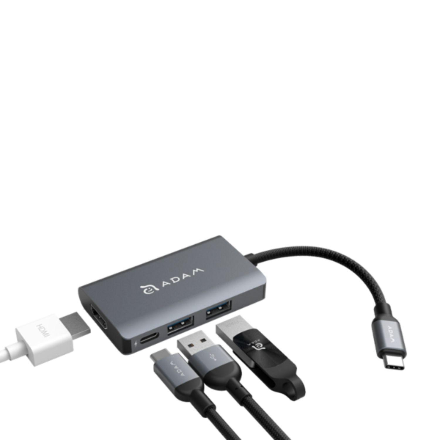 Hub Usb-c A Usb 3.1 X 2, Hdmi Casa Adam Elements Gris-3