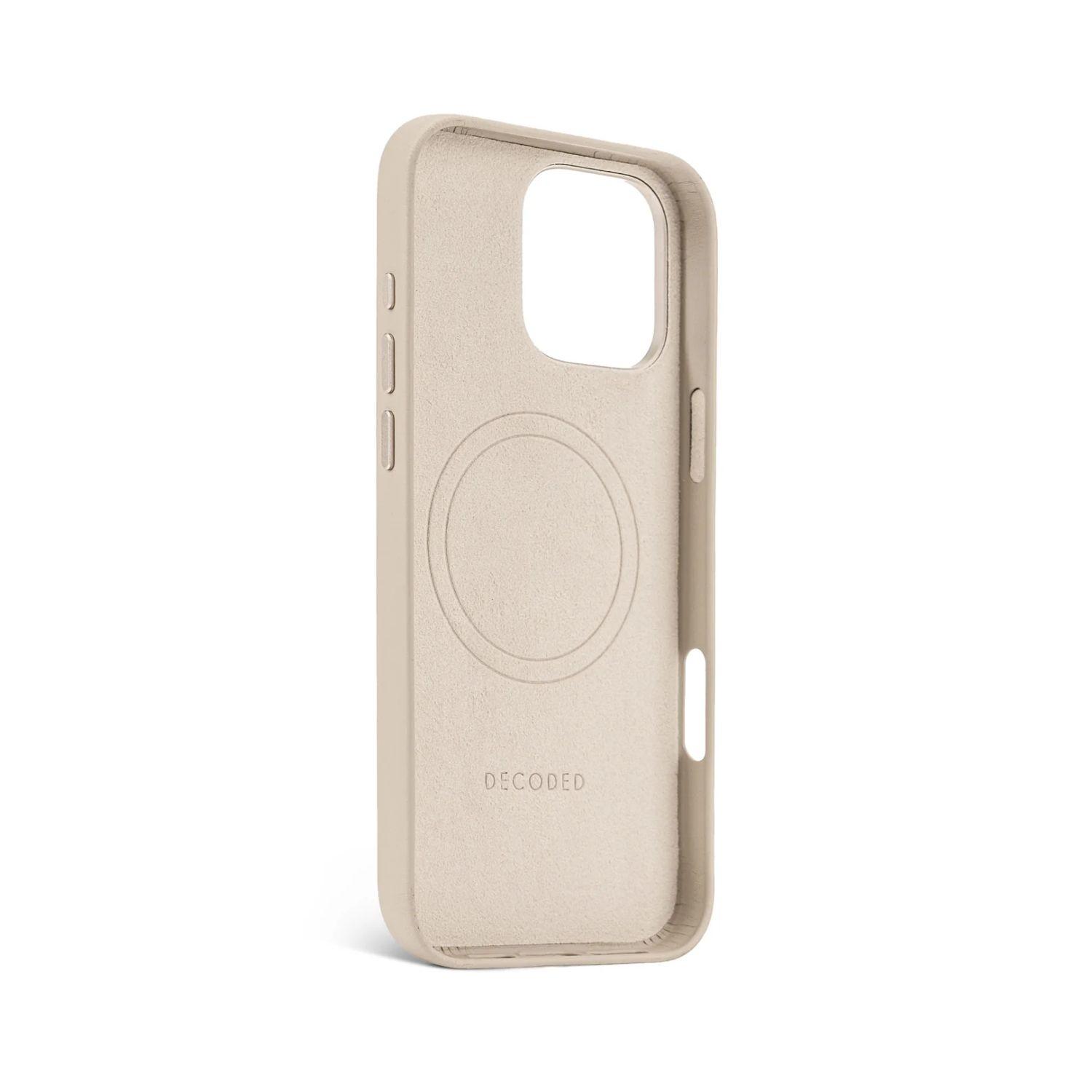 Funda cuero Magsafe iPhone 16 Pro Max Decoded Gris-3
